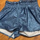 Zyia Ziya Active Womens High Rise Blue Bubble Bomber Shorts Size M W/Pockets Photo 0