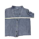 Barefoot Dreams  Cozychic lite cropped short line button down blue cardigan size Photo 3