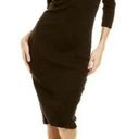 James Perse  Black Ribbed Bodycon Midi Dress Photo 0