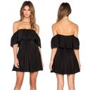 Amanda Uprichard Delilah Black Silk Off Shoulder Mini Dress Photo 0