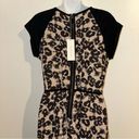 Rebecca Taylor Silk LEOPARD BLOCK Mini Dress color black & cream Size US 4 NWT Photo 3