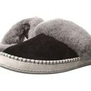 UGG  Aira Slippers Women's 9 Slip on Shoes Black Suede Gray Wool Fur Lining Cozy Photo 0