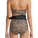 DKNY  Suntan ​Leopard Print Brown & Black Cutout Tie One Piece Swimsuit 10 NWT Photo 1