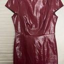 BCBGeneration 6 BCBG Maroon Shiny Pleather A Line Dress Photo 0