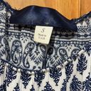 Blue Rain  Blue and White Patterned Blouse Photo 1