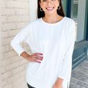 Spanx  Perfect-Length Dolman Sweatshirt in Powder White Size L Photo 1