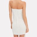 Michelle Mason 𝅺 White Strapless Velvet dress Photo 5