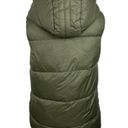 ZARA  Olive Green Full Zip Sleeveless Quilted Hooded Puffer Vest Coat Jacket Sz S Photo 1