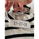 NA-KD  Shirt Womens XX Large Black Cream Stripe Ribbed Mock Neck Viscose Blend Photo 2