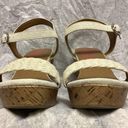 Jellypop Linen Cork Wedge High Heel Strap Sandals with Silver Buckles Size 10 Photo 7