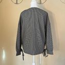 FRNCH NWT!  Paris Blue White Gingham Check Long Tie Sleeve Blouse M/L Photo 3