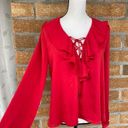 L'Academie  The Ruffle Boho Blouse Cabernet small Photo 0