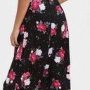 Torrid  Midi Challis Button-Front Dress Floral Envelope Pattern Sz 4 Black Photo 1