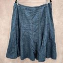 Larry Levine  Women Stretch Blue Denim Jeans Flare Knee Length Skirt Size 18W Photo 0