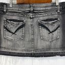 No Boundaries VTG Y2K  Micro Mini Skirt Size 13 Denim Gray Black Studded Grunge Photo 12