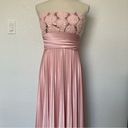 Speechless NWT  Blush Pink Floral Ruffled Top Formal Dress Size 9 Photo 2