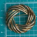 Twisted Gold Tone Round  Rope Knot Brooch Photo 5