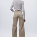 ZARA Marine Straight High Rise Jeans in Sand/Brown Photo 3