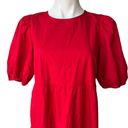 Old Navy NWT,  Red Colorblock Puff Short Sleeve Boho Cotton Midi Dress, Sz M Photo 7