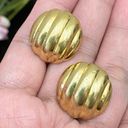 Trifari Vintage 60’s  Polished Gold- tone Dome Clip On Earrings Photo 6