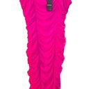 Torrid NWT Women’s  Midi Mesh Shirred Bodycon Dress hot pink ruched size 10 Photo 4