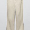 ZARA NWT  Faux Leather  mini flare pants size 2 High Waist ecru off white cream Photo 1