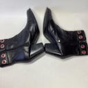 Harley Davidson  leather swagger mid calf grommet moto biker black Boots Size Photo 4