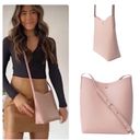 Anthropologie Samara |  vegan leather cross body shoulder bag in Peony Pink Photo 8