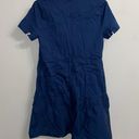 J.Crew NWT $130  Blue Drop Waist Poplin Knee Length Ballet Neck Dress XS Photo 2