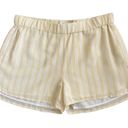 Equipment FEMME Striped Yellow White 100% Silk Shorts Small Photo 0