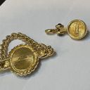 Monet Gorgeous Signed  Gold Tone / Blue Set Brooch Pin / Pendant Photo 5