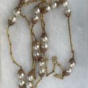 The Bar Vintage faux glass Pearls and chain 48” necklace Photo 0