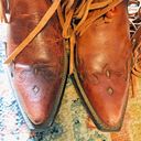 Dingo  Brown Leather Cassidy Cowboy Western Fringed Braided Wood Beads Boots 8 Photo 10