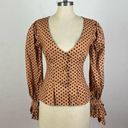 Majorelle Revolve  Brown Tailored Polka Dot Blouse Photo 0