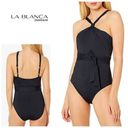 La Blanca New.  black swimsuit with tie. Retails $149. Size 14 Photo 1