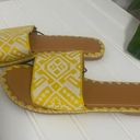 Vera Pelle Pimbo Women’s Real Leather Slip on Sandals Yellow/White Size 5.5 NWT Photo 1
