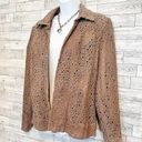 Chico's CHICO’S Light Brown Leather Perforated Jacket / Blazer, Chico’s Sz 1 (M / 8) Photo 4