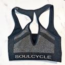 Soul Cycle Racerback w/Keyhole Sports Bra, Metallic Black Grey (Excellent) Photo 1