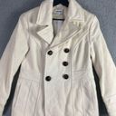 St. John’s Bay St. John's Bay Women's Peacoat Winter Coat Cream Size Small Wool Nylon Cashmere Photo 4