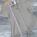 Jil Sander  beige mesh rayon short sleeve button down blouse Photo 6