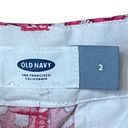 Old Navy  Womens Shorts Size 2 Pink With White Clam Shells 100% Cotton 29X3 Photo 2