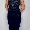 City Triangles Vintage Dark Navy Blue Silver Sparkly Dot Spaghetti-Strap Dress Photo 1