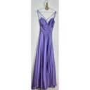 La Femme  Sleeveless Satin Gown in Lavender Size US 2 Photo 2