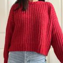 American Eagle Red Knit Sweater Photo 1