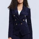 L'AGENCE Kaydence Corduroy Double Breasted Blazer Jacket Blue Size XS Photo 0