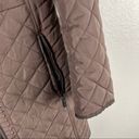 Gallery  Brown Quilted Puffer Faux Fur Zip Hoodie Zipper Lined Coat, Size Medium Photo 9