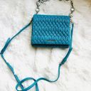 Miu Miu  Nappa Leather Matelassé Crystal Crossbody Bag Handbag Turquoise Auth Photo 4