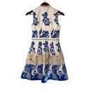 Alexis  Farah Blue White Fit & Flare Dress Medium Photo 2