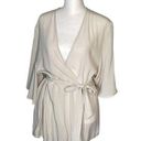 Chaser  Womens Wrap Top Blouse Self Tie Sheer Flowy Beige V Neck Size Medium NWT Photo 0