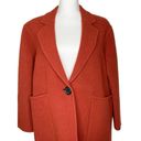 Becken Sienna Long Lapel Felted Wool Oversized Coat Rust Terracotta Red Photo 7